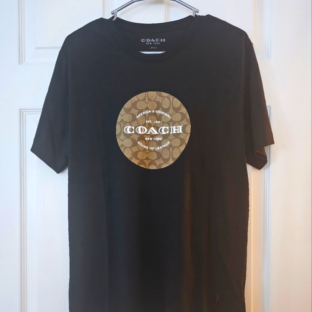 Coach Black T-Shirt size L pima cotton